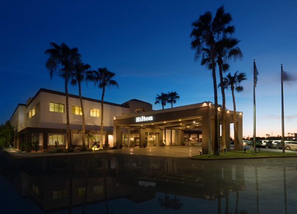 exterior night photo hilton